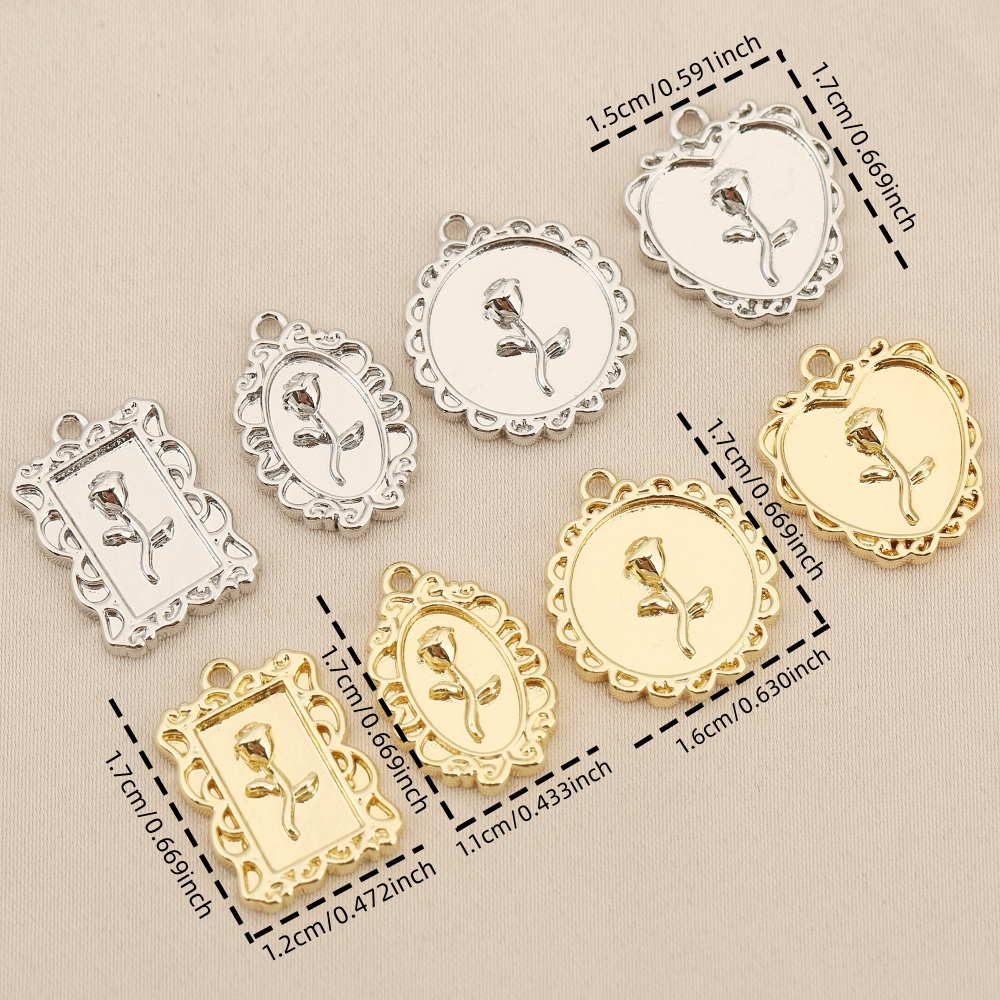 3pcs Copper Synthetic Zirconia Small Flower Pendant for DIY Crafting